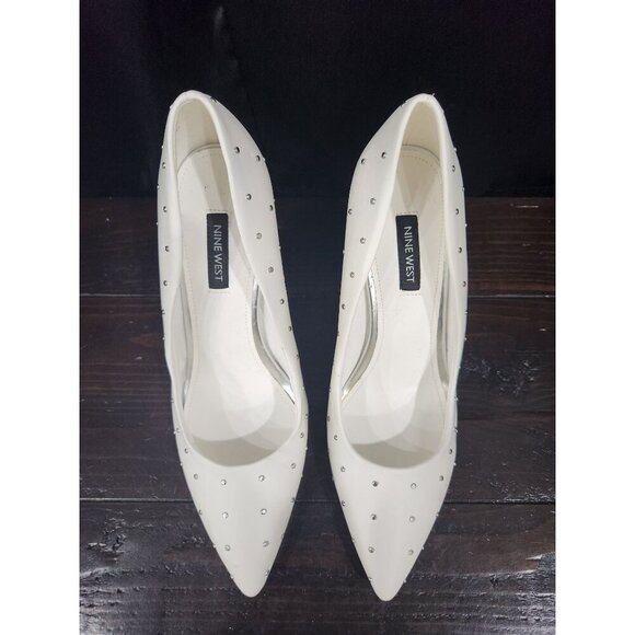 NWOB Nine West Women's Tenry White Studded Dress Pumps/Sz. 8.5M - Picture 6 of 9